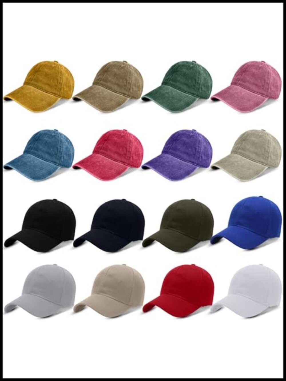 Washed Cotton Distressed Baseball Cap Adjustable Vintage Sport Hat